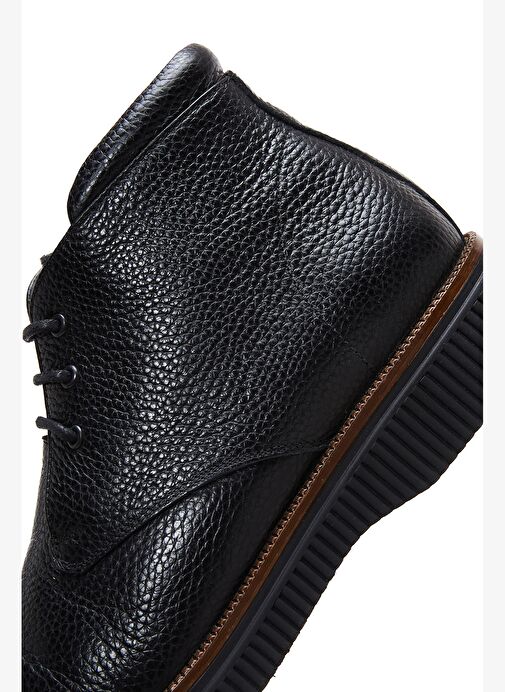Erkek Siyah Bağcıklı Deri Bot 25WFD6104FT - Görsel 8
