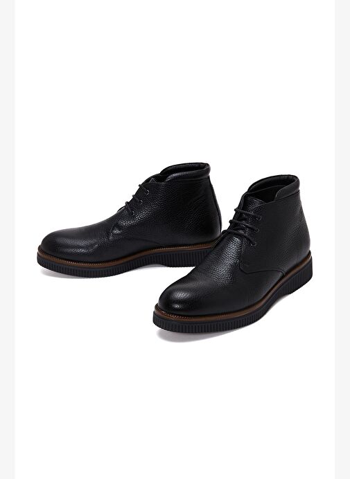 Erkek Siyah Bağcıklı Deri Bot 25WFD6104FT - Görsel 4