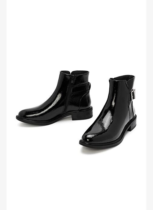 Kadın Siyah Fermuarlı Rugan Bot 25WFE400316 - Görsel 4