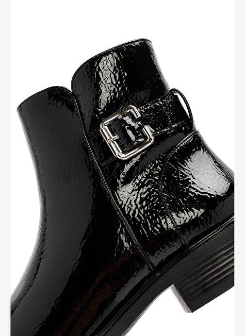 Kadın Siyah Fermuarlı Rugan Bot 25WFE400316 - Görsel 9