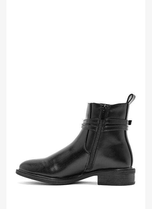Kadın Siyah Fermuarlı Tokalı Bot 25WFE400418 - Görsel 3