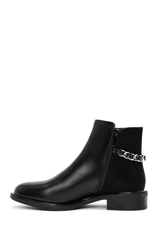 Kadın Siyah Zincir Detaylı Fermuarlı Bot 24WFE401714 - Görsel 3