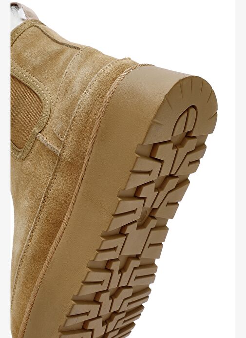 Kadın Taba Kalın Tabanlı Teddy Süet Deri Bot 25WFD405110 - Görsel 9