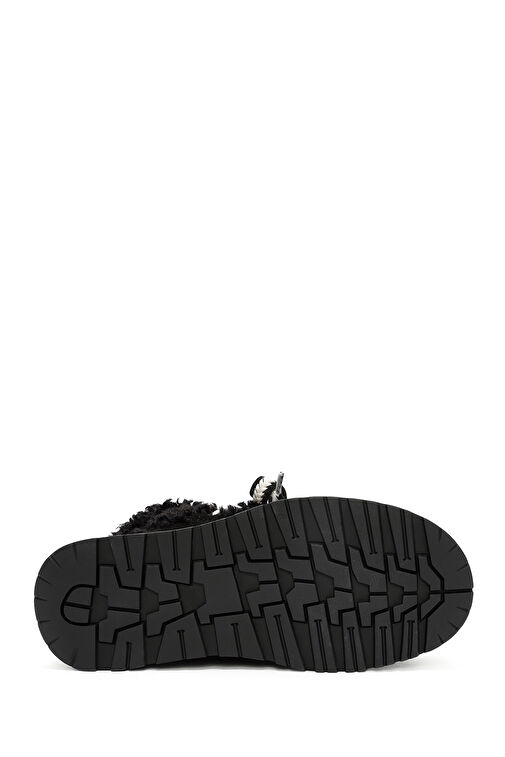 Kadın Siyah Kalın Tabanlı Kürklü Deri Bot 24WFD405214 - Görsel 6