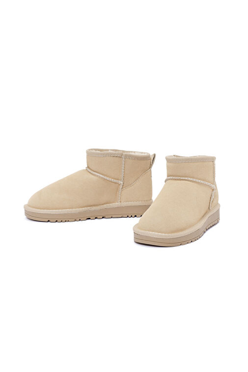 Kadın Krem Kısa Süet Bot 24WFD405310 - Görsel 4