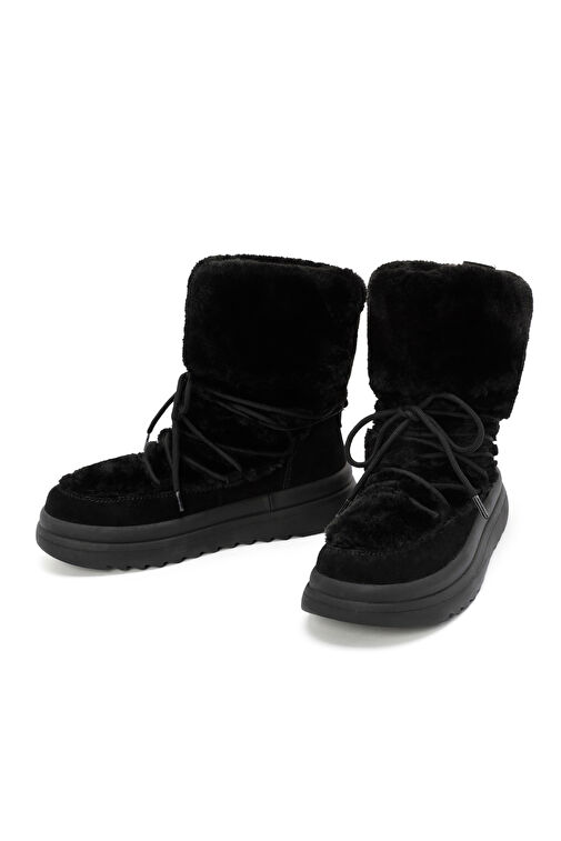 Derimod Derimod Kadın Siyah Kürk Detaylı Deri Bot 24WFD405414 | Boyner Siyah - 4. görsel