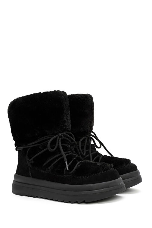 Derimod Derimod Kadın Siyah Kürk Detaylı Deri Bot 24WFD405414 | Boyner Siyah - 5. görsel