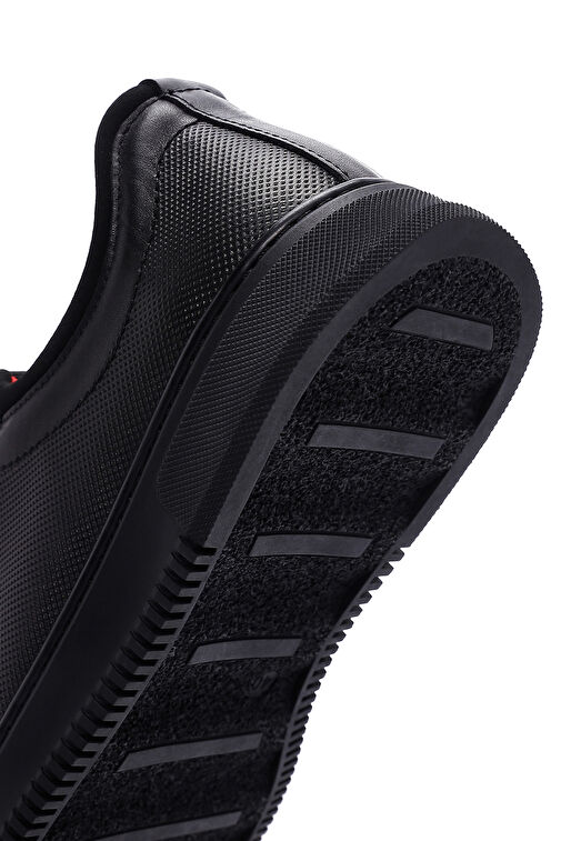 Erkek Siyah Bağcıklı Deri Sneaker 24WFD676026 - Görsel 9