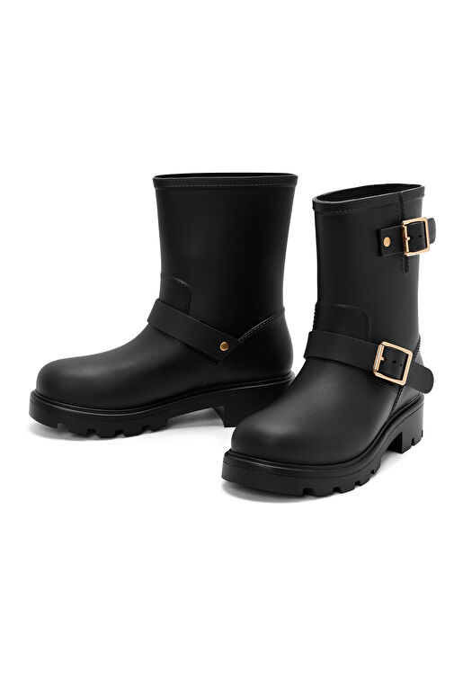 Kadın Siyah Toka Detaylı Yağmur Botu 24WFE4751PV - Görsel 4