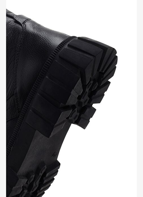 Erkek Siyah Fermuarlı Deri Postal Bot 25WFD7007FT - Görsel 9