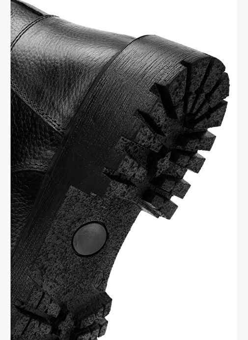 Erkek Siyah Fermuarlı Deri Casual Bot 25WFD680018 - Görsel 9