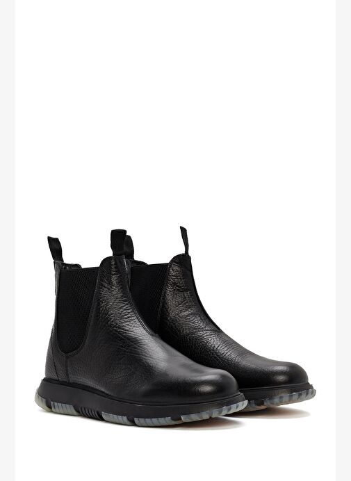 Erkek Siyah Deri Casual Chelsea Bot 25WFD6802FT - Görsel 5