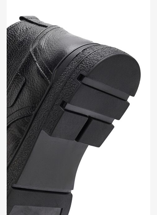 Erkek Siyah Fermuarlı Deri Casual Bot 25WFD6806FT - Görsel 9