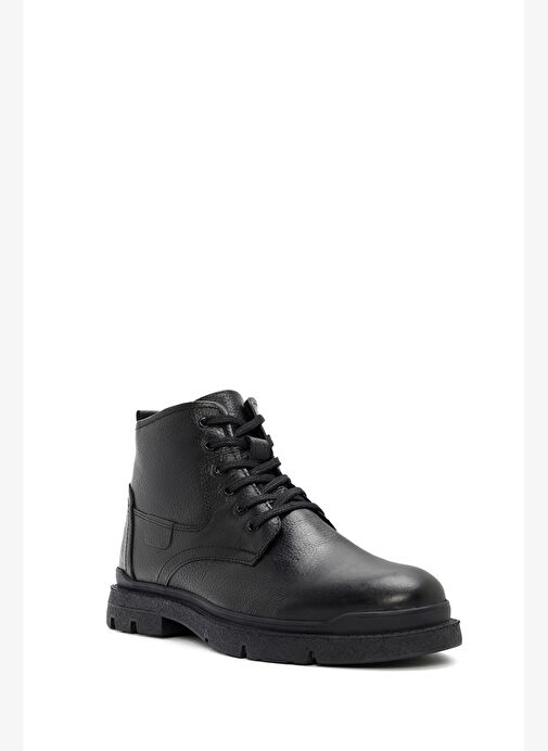 Erkek Siyah Fermuarlı Deri Casual Bot 25WFD6806FT - Görsel 8