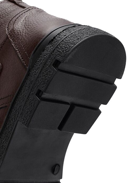 Erkek Kahverengi Fermuarlı Deri Casual Bot 24WFD6806FT - Görsel 9