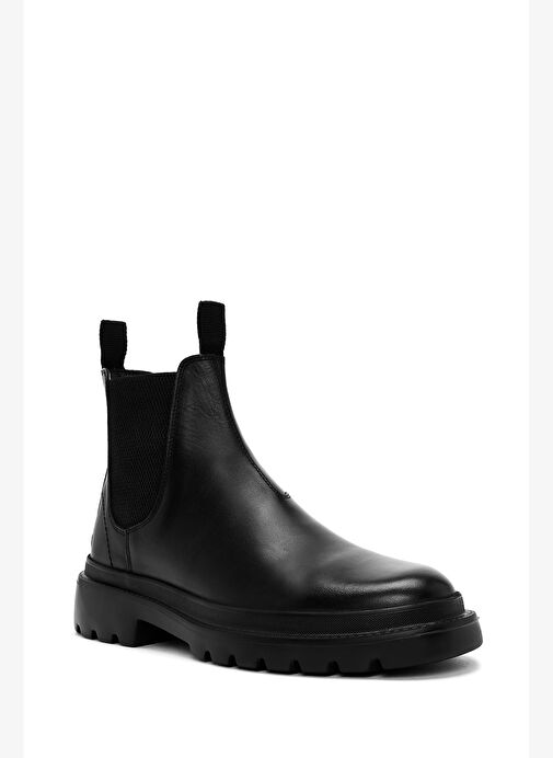 Erkek Siyah Deri Casual Chelsea Bot 25WFD680718 - Görsel 8