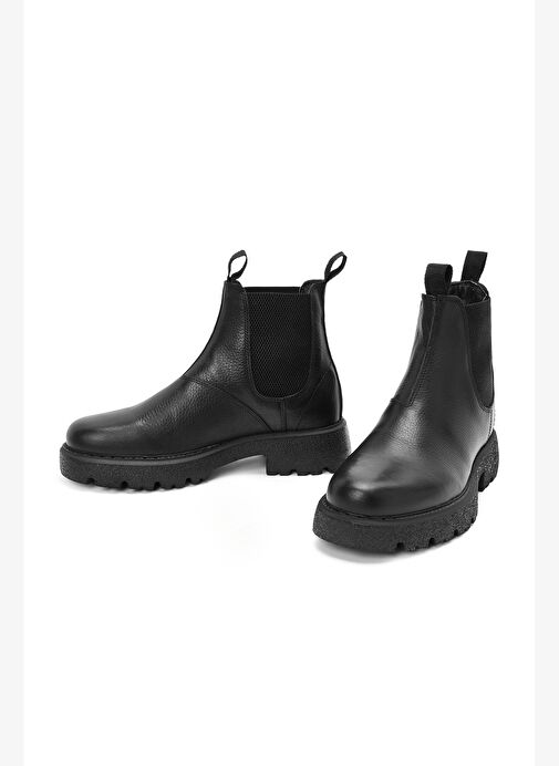 Erkek Siyah Deri Chelsea Bot 25WFD6820FT - Görsel 4