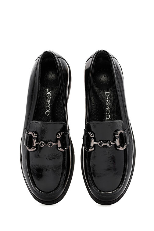 Derimod Siyah Kadın Rugan Loafer 24WFD413316 - Görsel 8