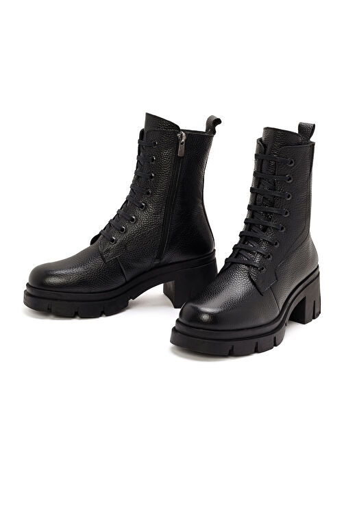 Derimod Derimod Kadın Siyah Fermuarlı Kalın Topuklu Deri Bot 24WFD4141FT | Boyner Siyah - 4. görsel