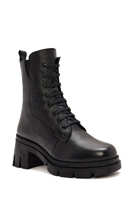 Derimod Derimod Kadın Siyah Fermuarlı Kalın Topuklu Deri Bot 24WFD4141FT | Boyner Siyah - 9. görsel