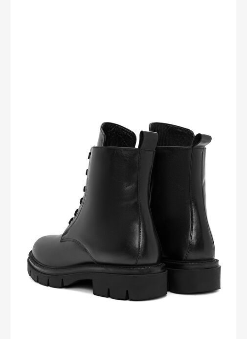 Kadın Siyah Fermuarlı Deri Bot 25WFD410918 - Görsel 7