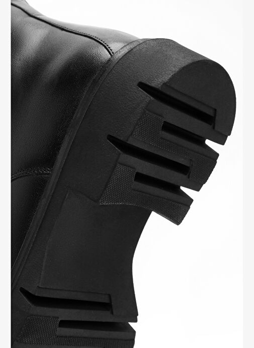 Kadın Siyah Fermuarlı Deri Bot 25WFD410918 - Görsel 9