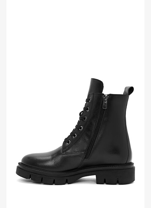 Kadın Siyah Fermuarlı Deri Bot 25WFD410918 - Görsel 3