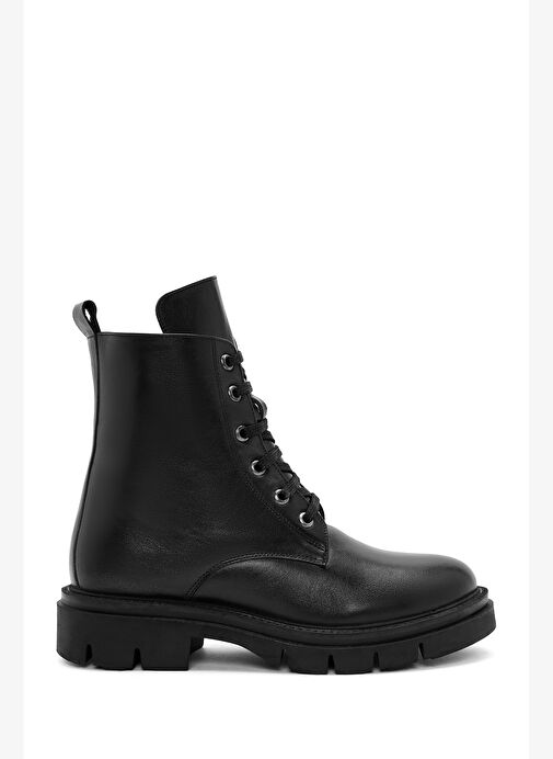 Kadın Siyah Fermuarlı Deri Bot 25WFD410918 - Görsel 2