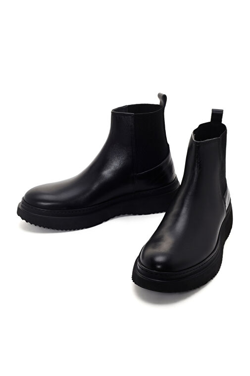 Erkek Siyah Deri Chelsea Bot 24WFD630818 - Görsel 7