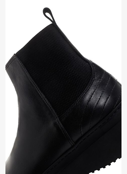 Erkek Siyah Deri Chelsea Bot 25WFD630818 - Görsel 8