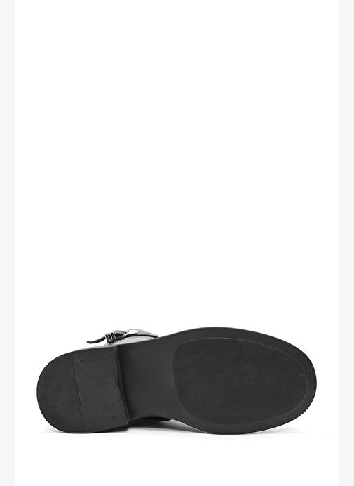 Kadın Siyah Fermuarlı Deri Postal Bot 25WFD200118 - Görsel 6