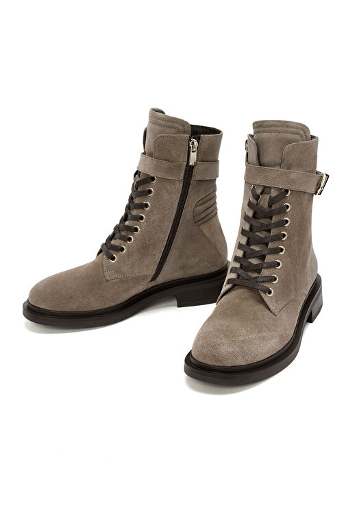 Kadın Vizon Fermuarlı Süet Deri Postal Bot 24WFD201310 - Görsel 4