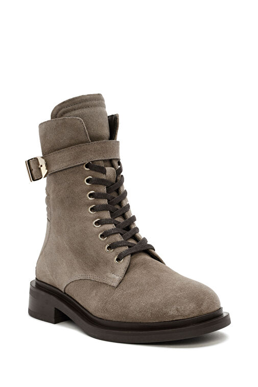 Kadın Vizon Fermuarlı Süet Deri Postal Bot 24WFD201310 - Görsel 8