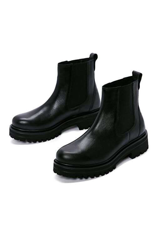 Kadın Siyah Deri Chelsea Bot 24WFD235618 - Görsel 4