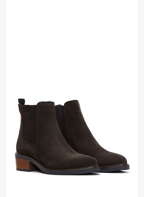 Kadın Antrasit Süet Deri Chelsea Bot 25WFD160410 - Görsel 5