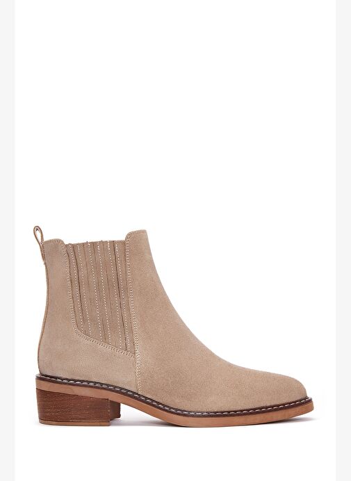 Kadın Bej Süet Deri Chelsea Bot 25WFD160410 - Görsel 2