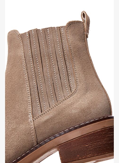 Kadın Bej Süet Deri Chelsea Bot 25WFD160410 - Görsel 5