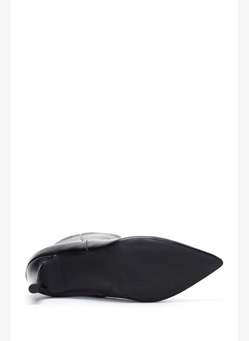 Kadın Siyah Fermuarlı İnce Topuklu Deri Bot 25WFD161118 - Görsel 7