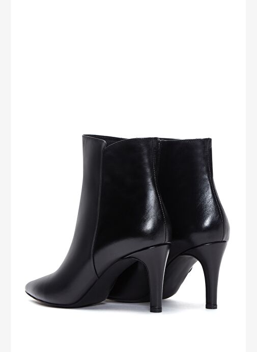 Kadın Siyah Fermuarlı İnce Topuklu Deri Bot 25WFD161118 - Görsel 8