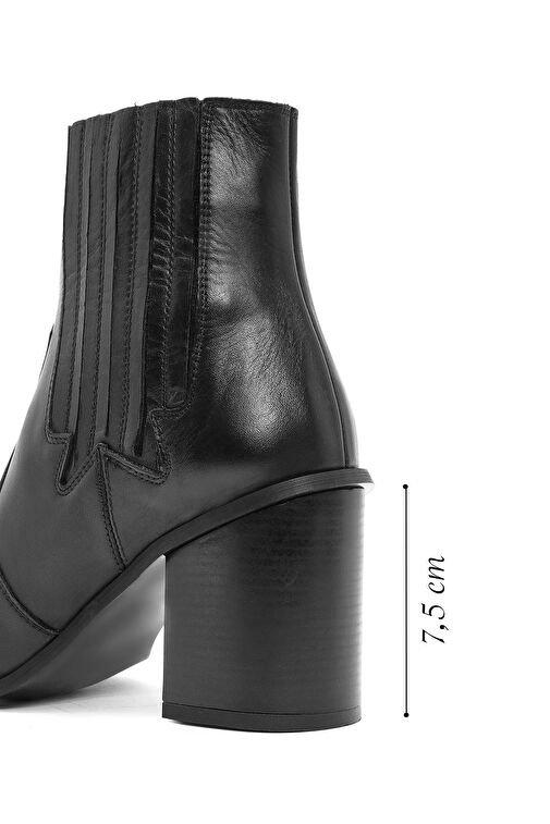 Kadın Siyah Deri Kovboy Bot 24WFD161218 - Görsel 3