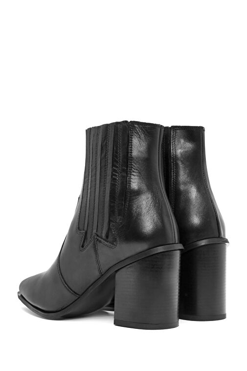 Kadın Siyah Deri Kovboy Bot 24WFD161218 - Görsel 8