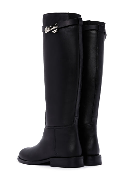 Kadın Siyah Toka Detaylı Deri Çizme 24WFD120818 - Görsel 8