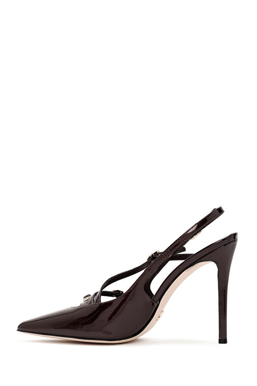 Derimod Siyah Kadın Rugan Topuklu Ayakkabı 24WFD120516 - Görsel 5