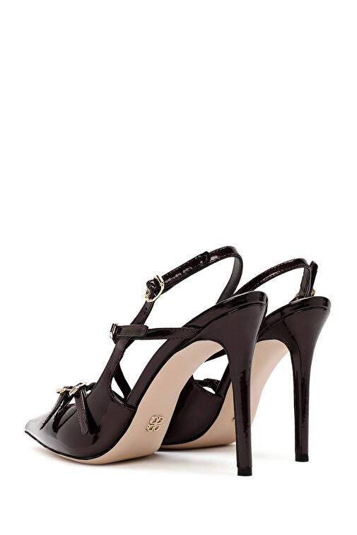 Derimod Siyah Kadın Rugan Topuklu Ayakkabı 24WFD120516 - Görsel 7