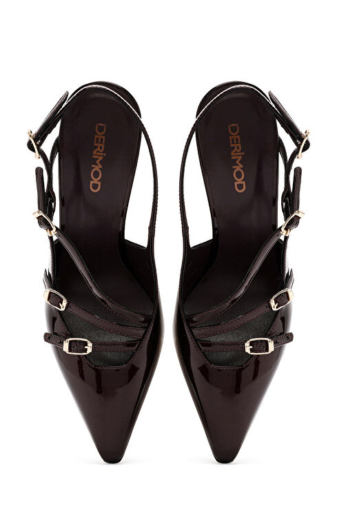 Derimod Siyah Kadın Rugan Topuklu Ayakkabı 24WFD120516 - Görsel 9