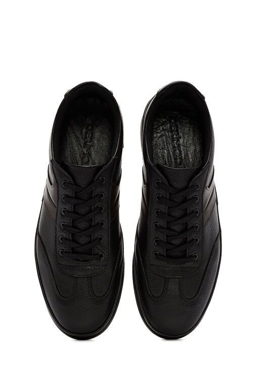 Erkek Siyah Bağcıklı Deri Casual Ayakkabı 24WFD6740FT - Görsel 9