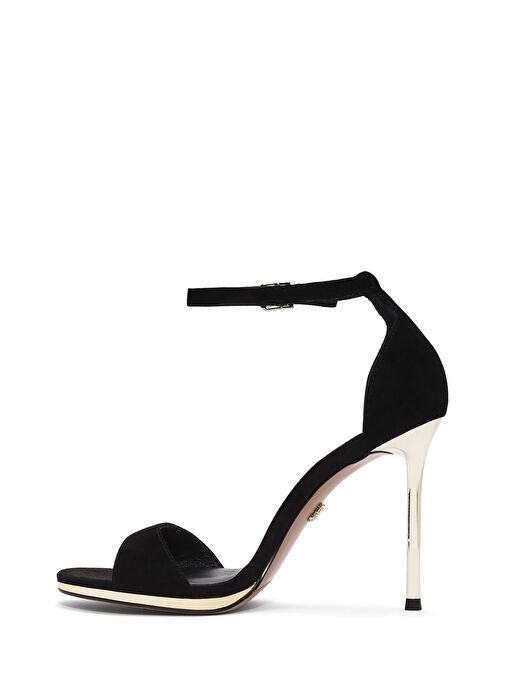 Derimod Siyah Kadın Süet Topuklu Ayakkabı 24WFD490010 - Görsel 5