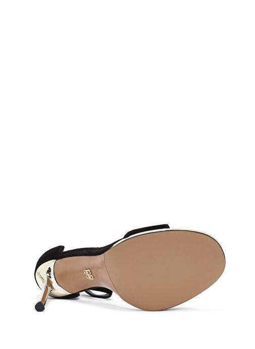 Derimod Siyah Kadın Süet Topuklu Ayakkabı 24WFD490010 - Görsel 6