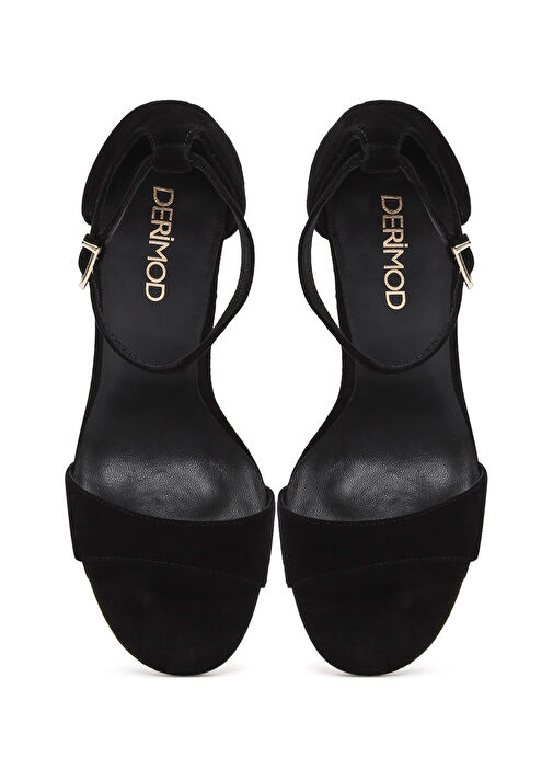 Derimod Siyah Kadın Süet Topuklu Ayakkabı 24WFD490010 - Görsel 9