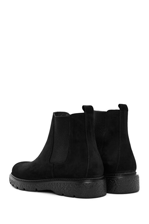 Erkek Siyah Nubuk Deri Casual Chelsea Bot 24WFD632710 - Görsel 7